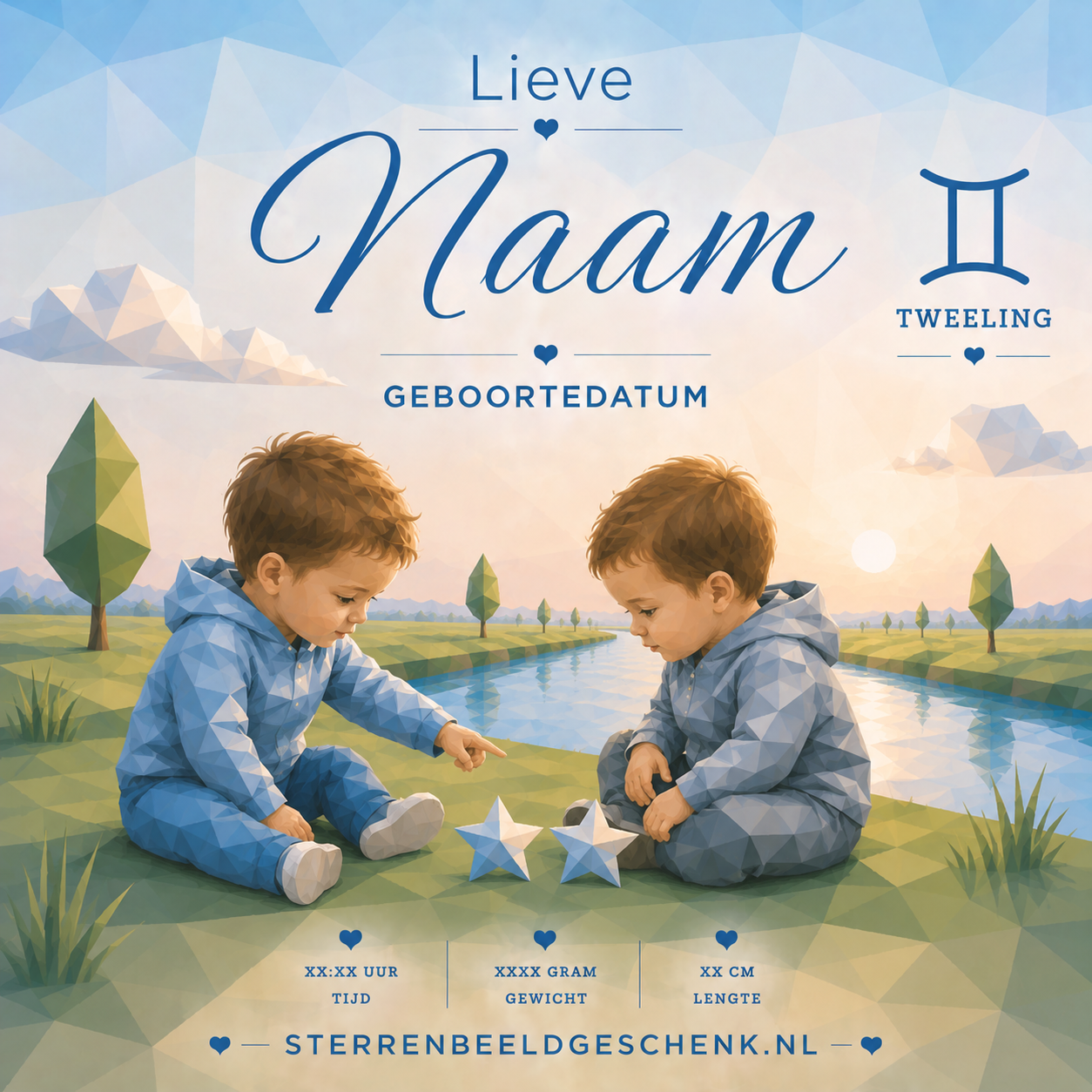 Tweeling met symbool