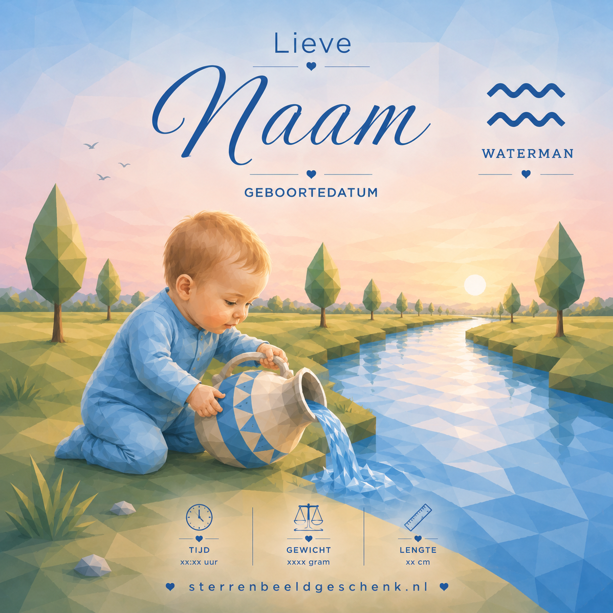 Waterman met symbool
