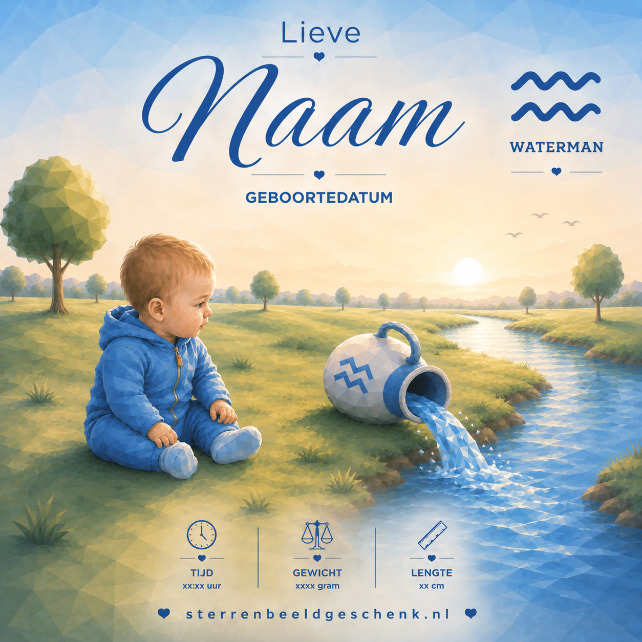 Waterman met symbool